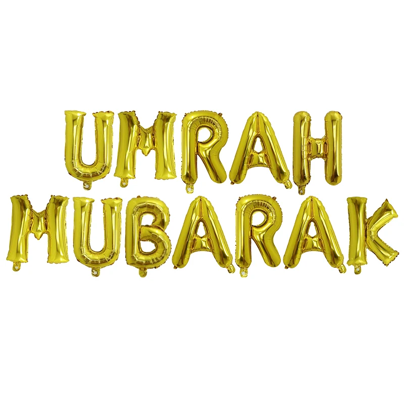 1 комплект 16 дюймов Umrah Mubarak подвесные буквы шары мусульманские исламские