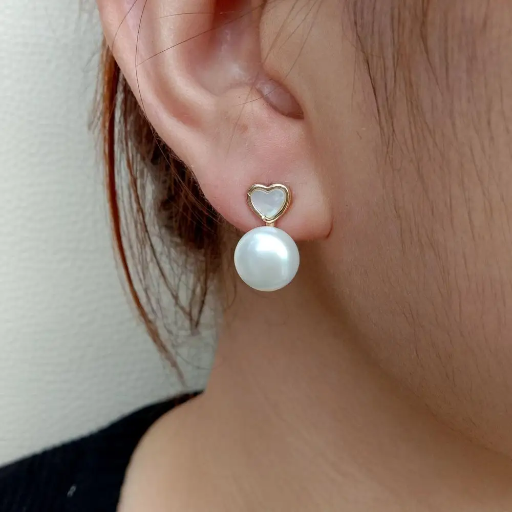 Y · YING полукруглая белая пресноводная жемчужина в форме сердца искусственная