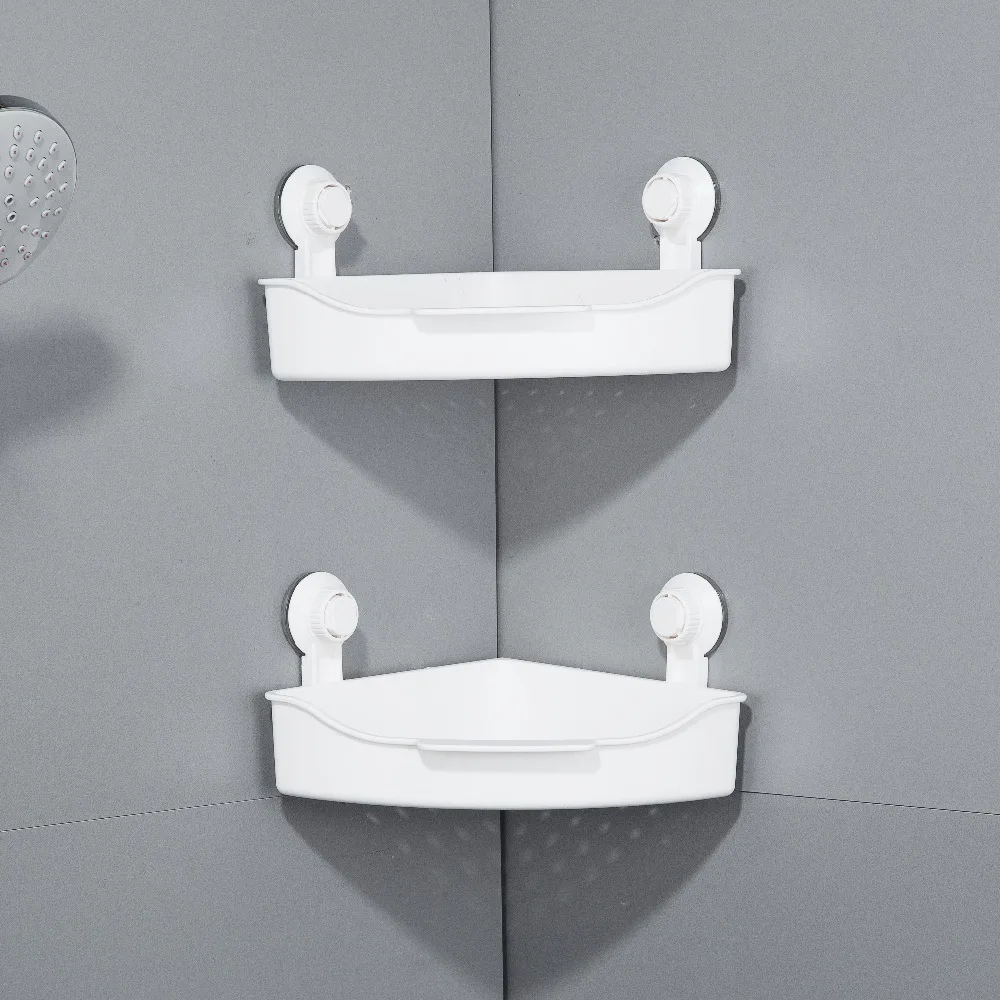 

Bathroom corner storage rack suction cup soap bottle holder plastic ABS kitchen bathroom storage rack shelves corner shelf