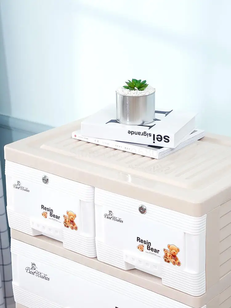 Пластиковый ящик шкаф для хранения детский малыша коробка детей мелочи комод с