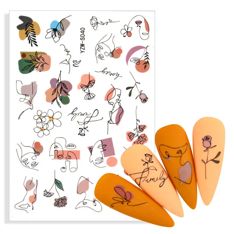 Наклейка для дизайна ногтей 3D Классическая цветная Роза Имитационные наклейки г.