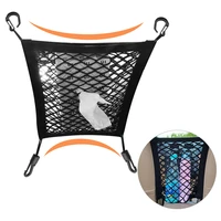 1pc universal car storage net bag for seat side practical wallet phone tissue mesh organizer mesh pocket car accessories