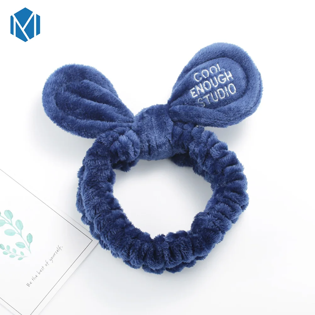 M MISM коралловый флис письмо OMG головные повязки с бантиком для женщин девочек мыть лицо эластичная чалма лента для волос Макияж Аксессуары для волос