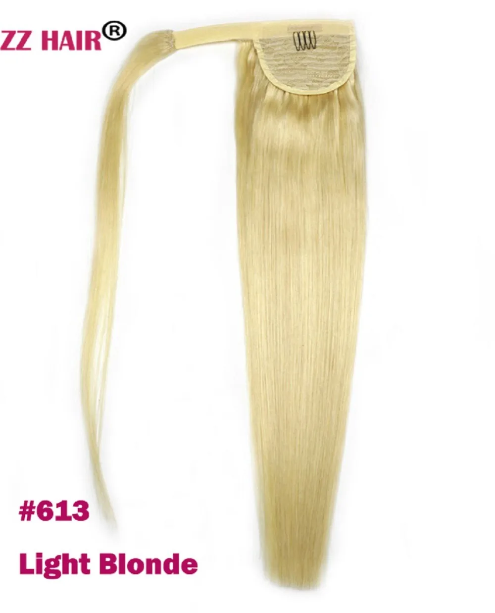 ZZHAIR 80 г 1"-24" машинное производство, волосы remy, волшебное обертывание вокруг конского хвоста, человеческие волосы для наращивания, конский хвост, Stragiht