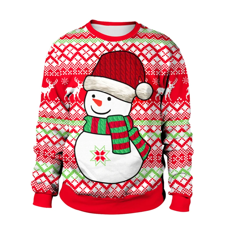 

2020 Christmas Jumper Tops Clothing Sweater Novelty UGLY Unisex Men Women Embroidery Wome Casual Full