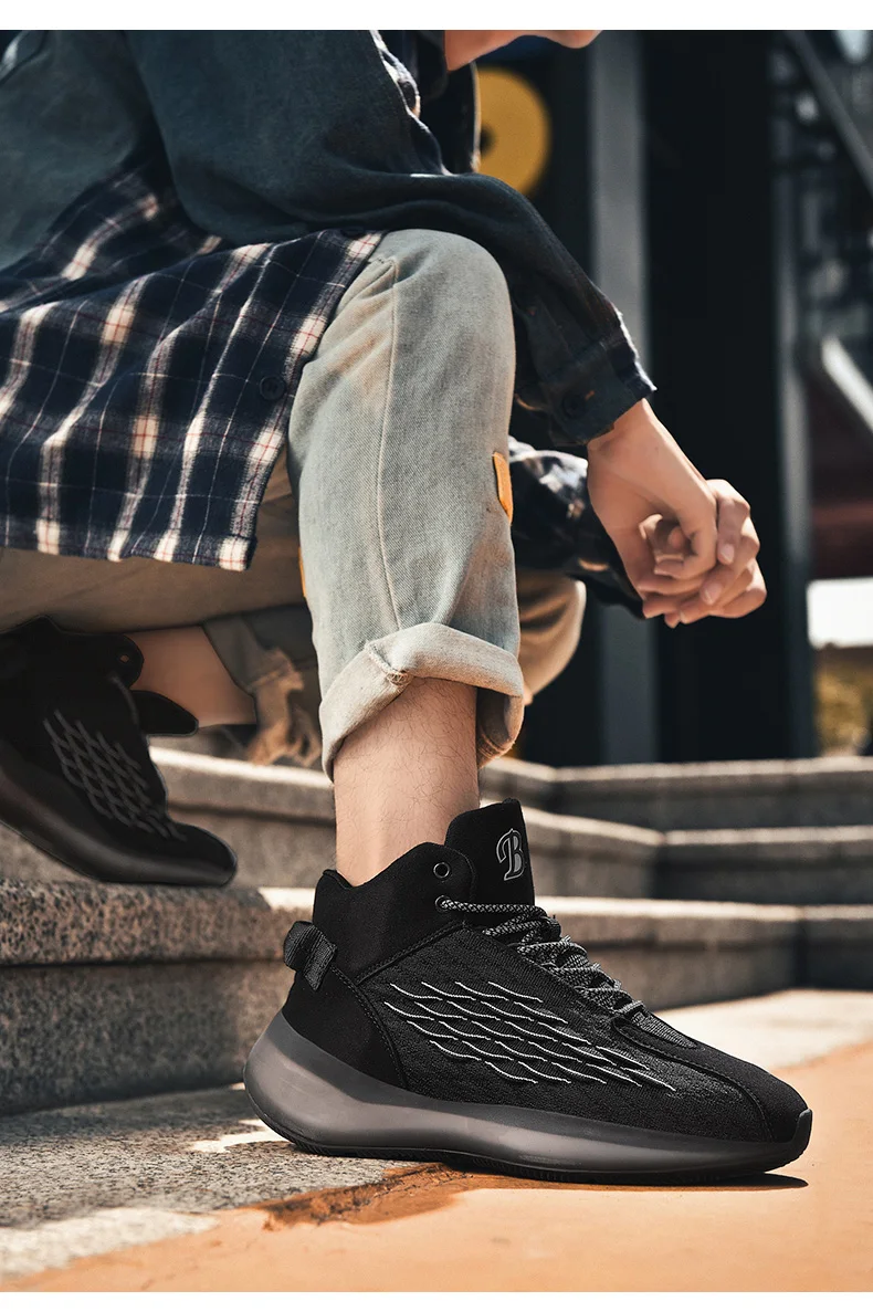 Men Ankle Boots Winter Keep Warm Sneakers Outdoor Lightweight Casual Shoes Mesh Brand lace-up male Sneakers Fashion shoes