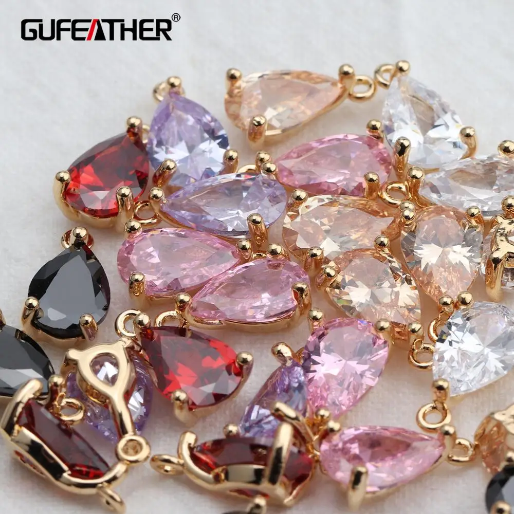 GUFEATHER M610 ювелирные аксессуары 18k позолоченные медь цирконий кулон пройти REACH