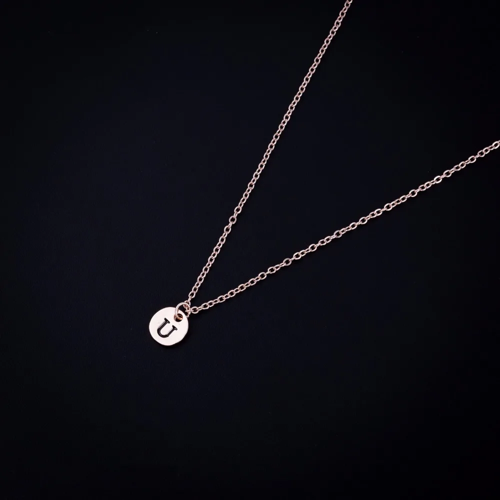 Алфавит диск буквы начальное имя цепочка ожерелье Пара кулон ювелирные изделия