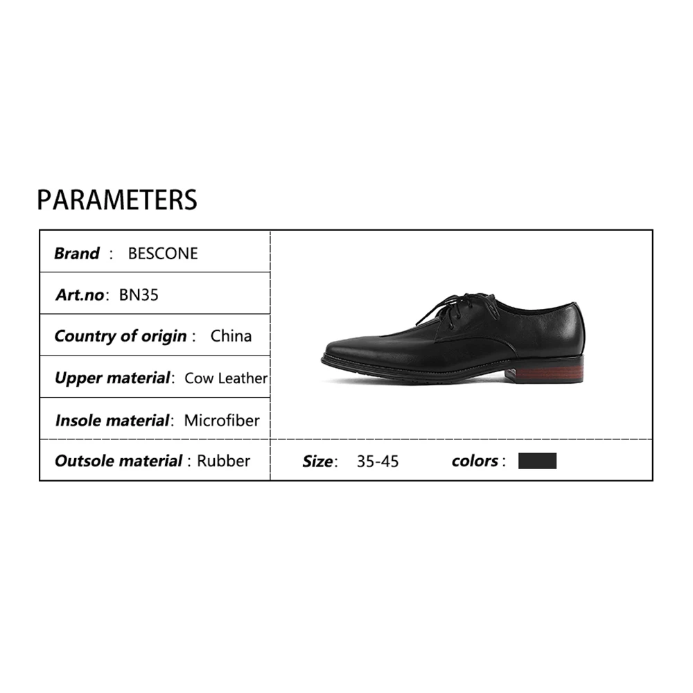 BESCONE/Классические Мужские модельные туфли в деловом стиле удобные дышащие