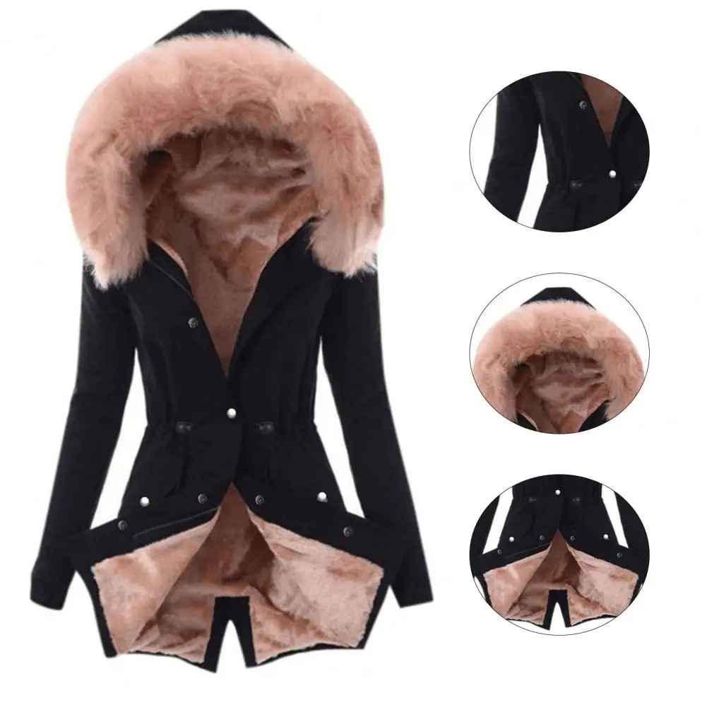 Женская верхняя одежда уютное Женское пальто из смеси хлопка с плюшевой