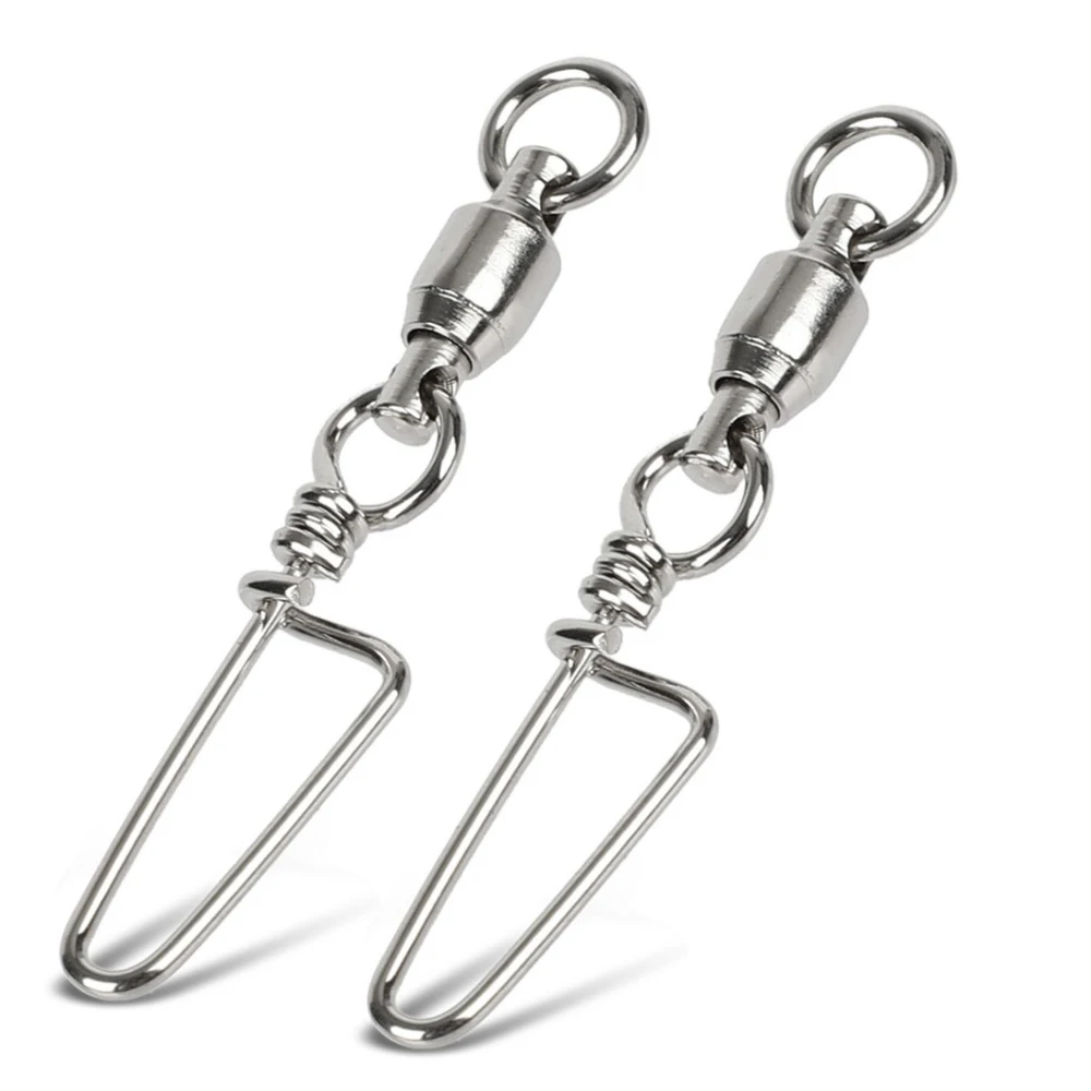 

5pcs Copper plus stainless steel Ball Bearing Fishing Swivels Snap Different Size Rolling Sea Swivels Snaps Connector 4004