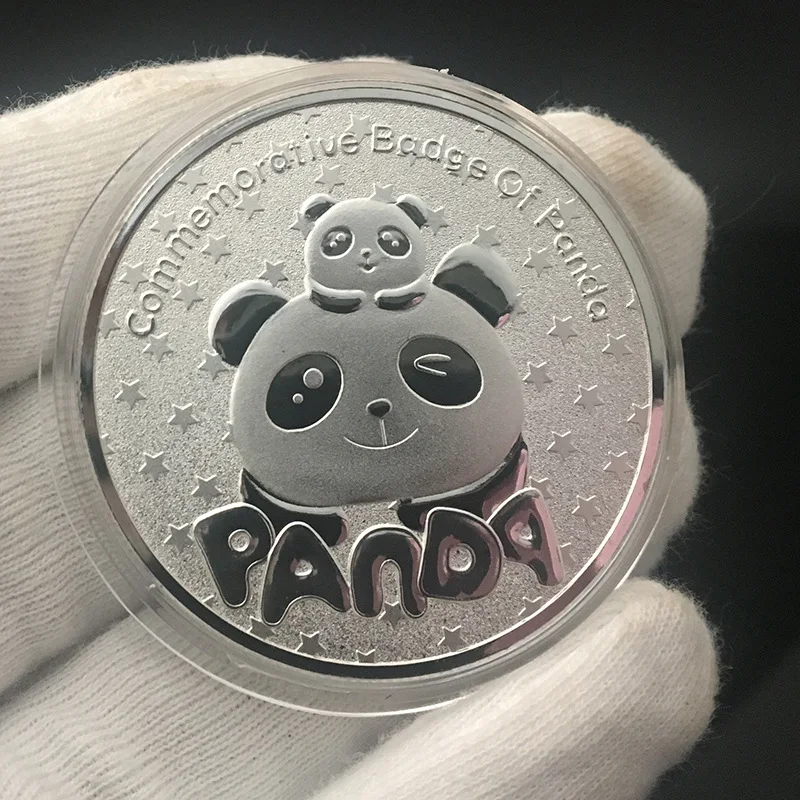 Новые монеты большая панда Baobao Китай искусство подарок черный и белый медведь