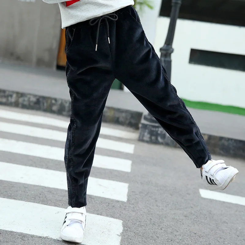 2021 г. Зимние плотные теплые штаны для девочек от 3 до 14 лет хлопковые спортивные