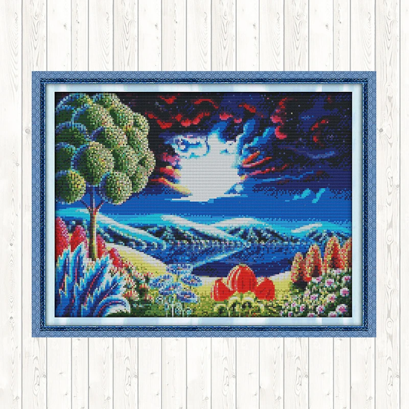 Набор для вышивки крестиком Млечный путь пейзаж наборы с несколькими картами 11ct