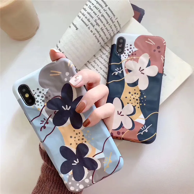 Винтажный чехол для телефона с цветочным рисунком iphone XS MAX XR X 6 6s 7 8 plus окрашенная