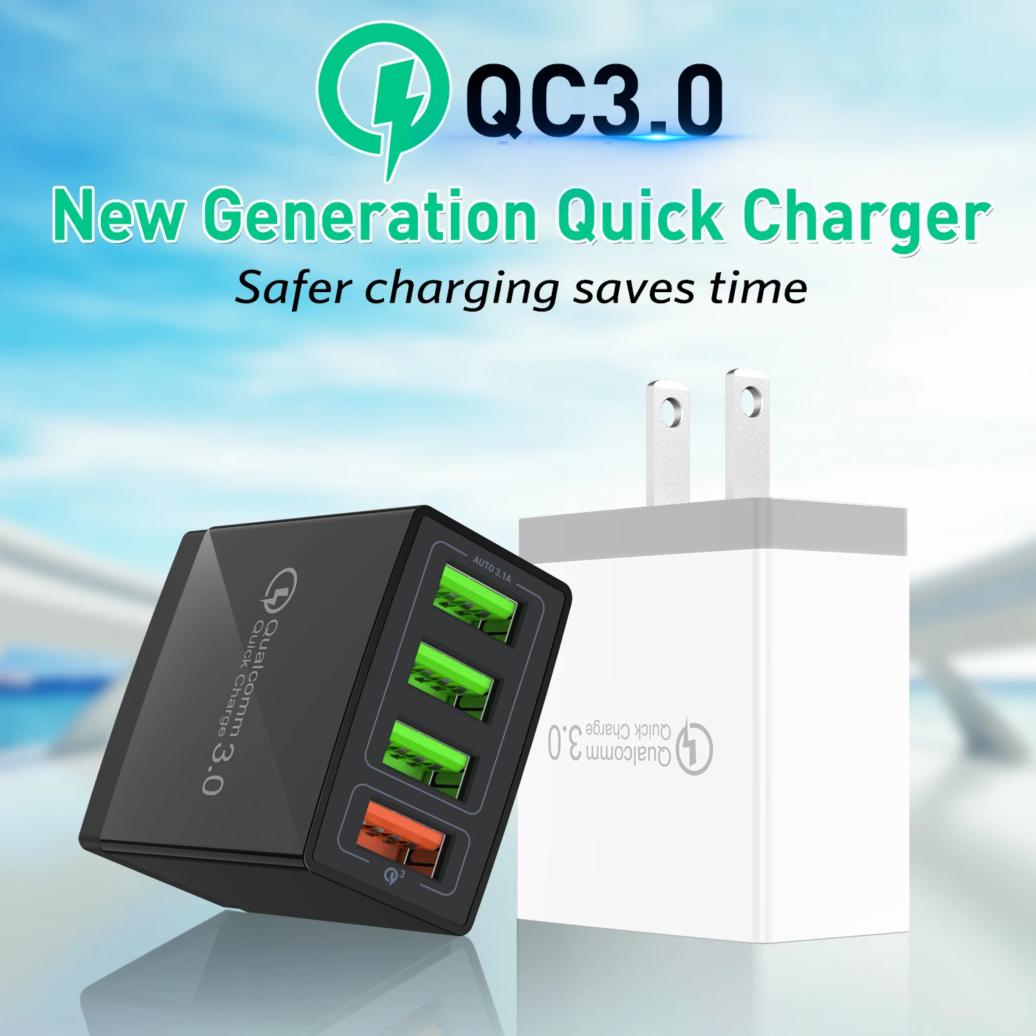 4 порта быстрое зарядное устройство QC 3 0 USB Hub настенное адаптер с вилкой