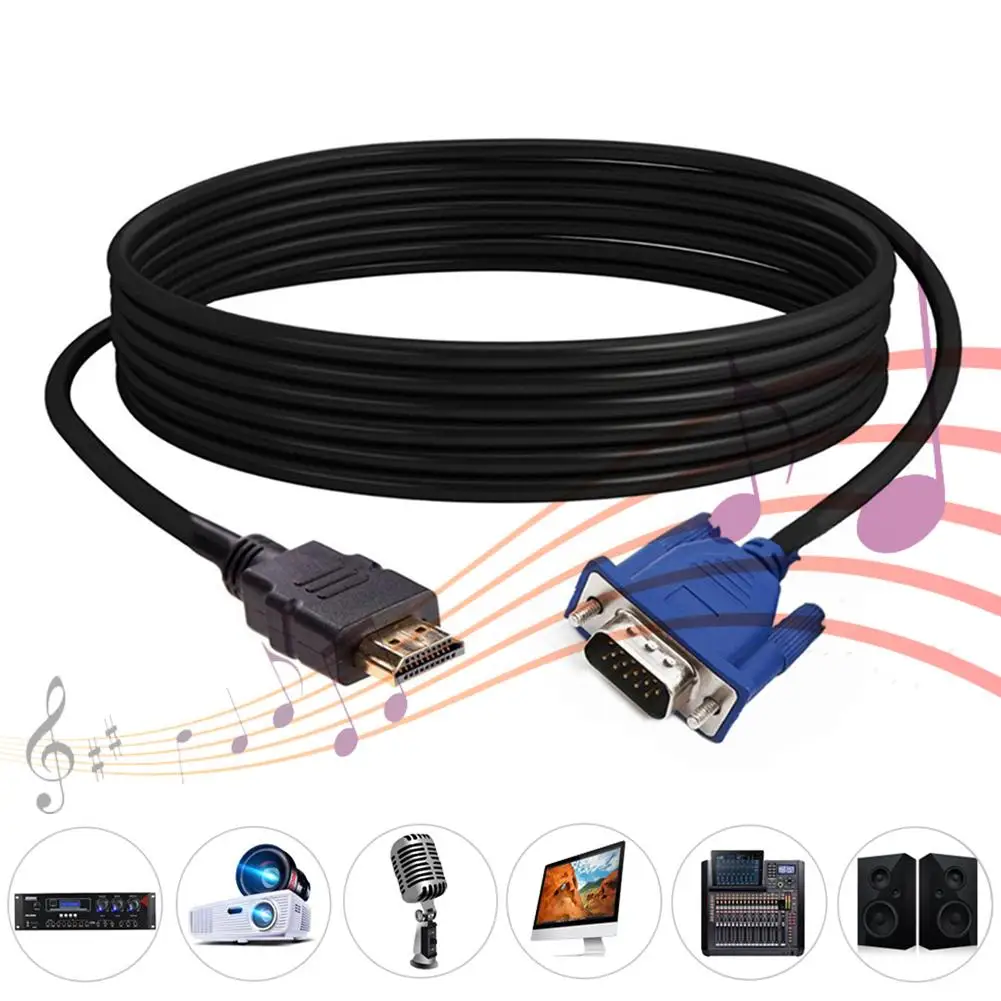 Кабель VGA 1 8 м HDMI-совместимый с 15-контактным разъемом видеоадаптер 1080P