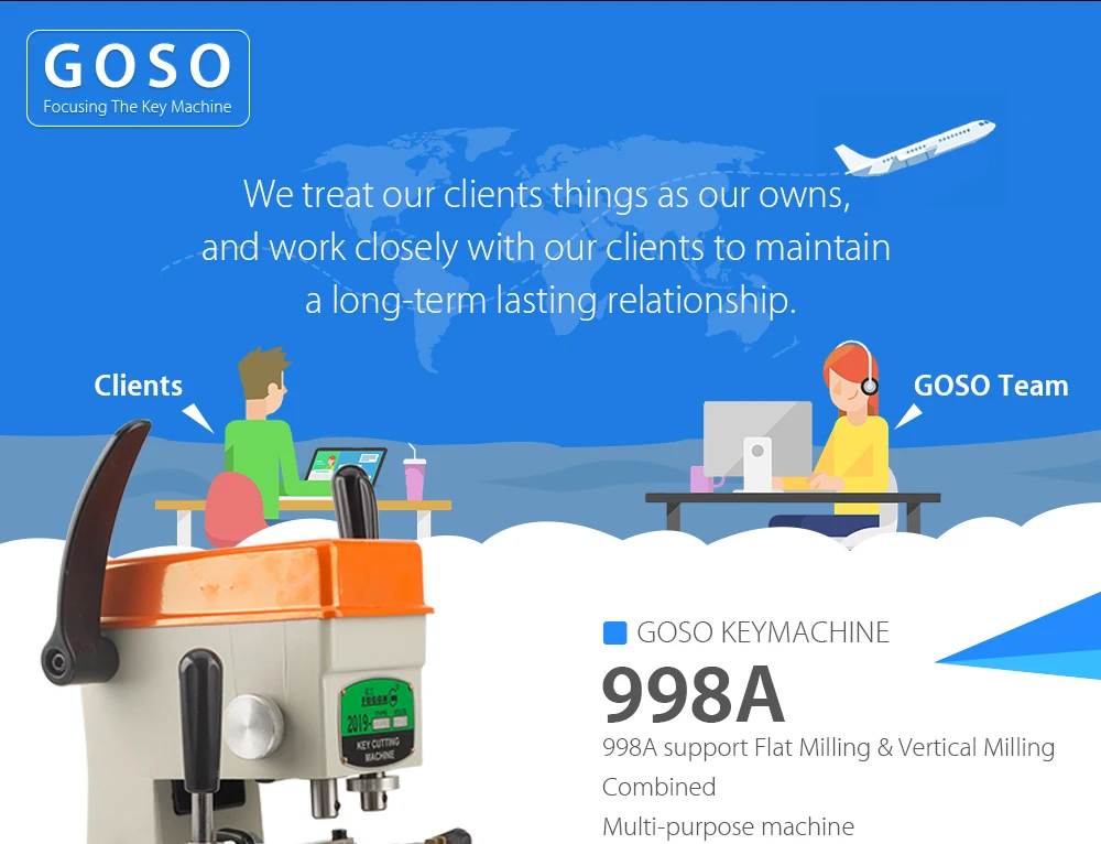 GOSO 998A профессиональный универсальный портативный плоский вертикальный ключ для резки копировальный станок слесарные инструменты дублирующий ключ машина