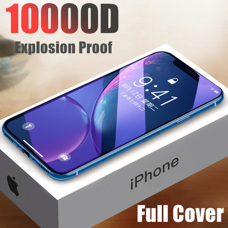 Защитное стекло закаленное с полным покрытием для iPhone 11 Pro Max X XR XS SE 2020 8 7 6 6S