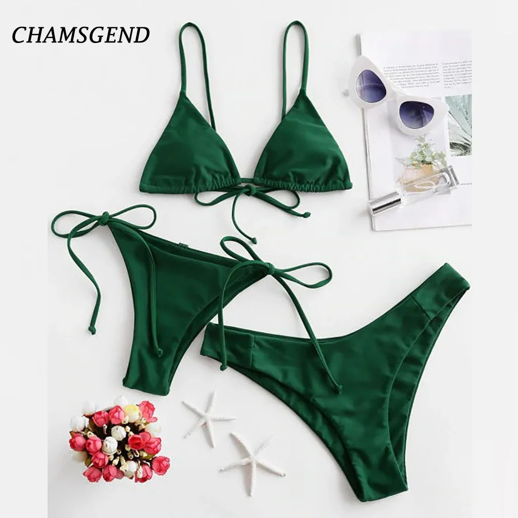 Купальники Для женщин 2020 спортивные короткие три Купальник женские стринги