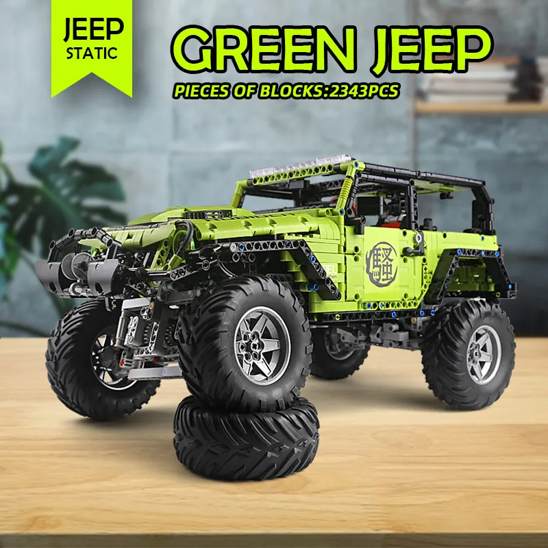 J902 технические автомобиль совместим с MOC 5140 зеленый SUV внедорожный модель