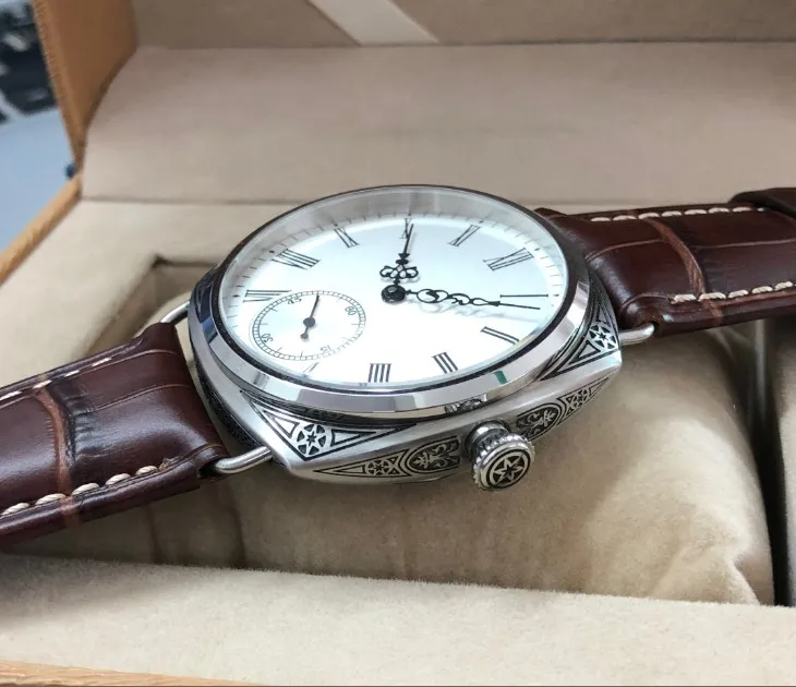 47 мм GEERVO Asian 6498 17 jewels механические ручные часы с механизмом ветра, чехол с декоративным узором, механические часы gr229-g8