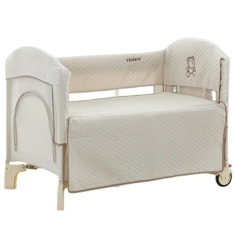 Pure color crib portable folding crib newborn shaker Multifunctional children's mosaic bed