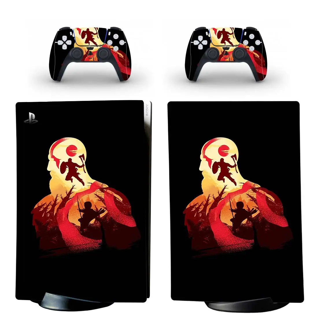 

God of War PS5 Digital Edition Skin Sticker for Playstation 5 Console & 2 Controllers Decal Vinyl Protective Skins