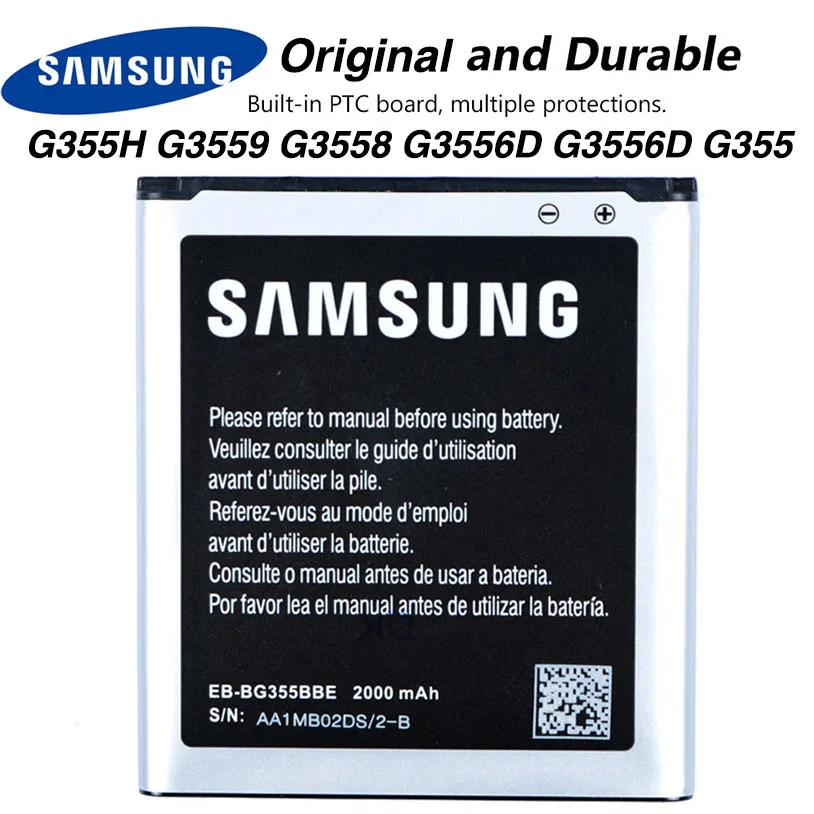 Аккумулятор для Samsung GALAXY Core 2 G355H G3559 G3558 G3556D EB BG355BBE G355 NFC 2000 мАч|Аккумуляторы