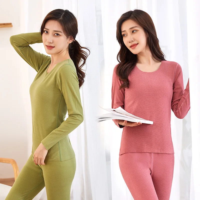 Женские зимние комплекты термобелья эластичные бархатные женская одежда теплая