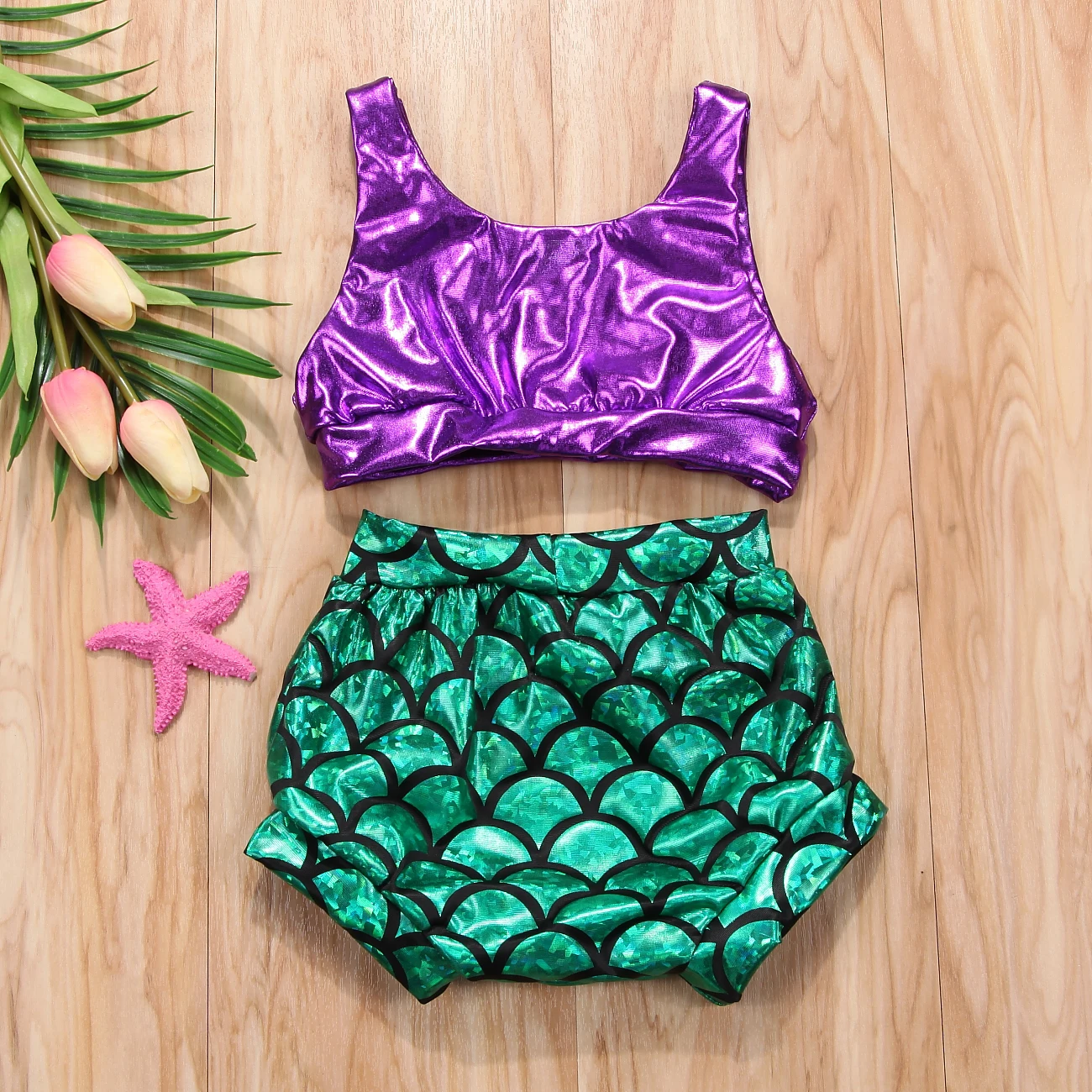 Восхитительный детский купальный костюм из 2 предметов для маленьких девочек