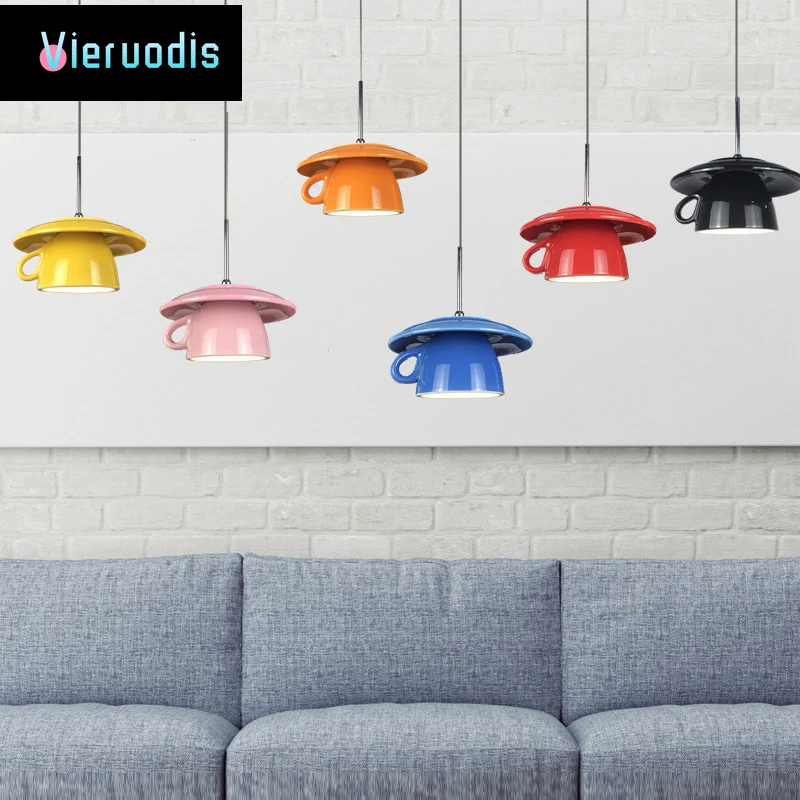 Подвесные светильники современные керамические чайные чашки подвесные лампы