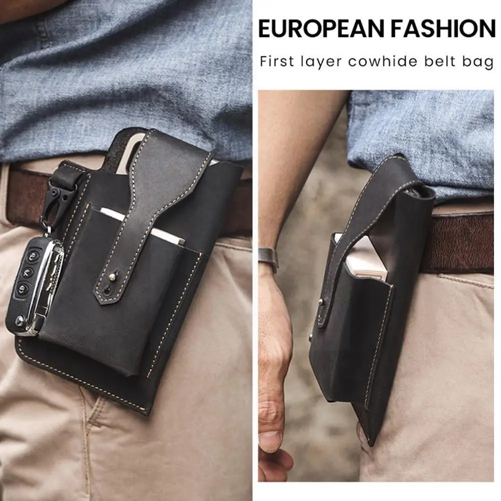 

Мужская кожаная сумка для телефона в стиле ретро