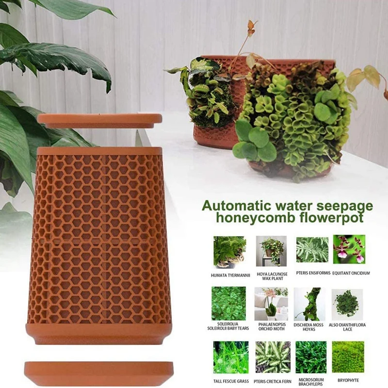 Автоматический полив керамический цветочный горшок в форме сот комнатные