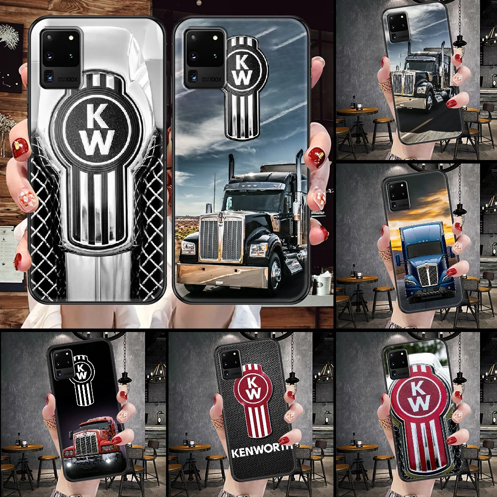 Kenworth American heavy truck Phone case For Samsung Galaxy Note 4 8 9 10 20 S8 S9 S10 S10E S20 Plus UITRA Ultra black silicone