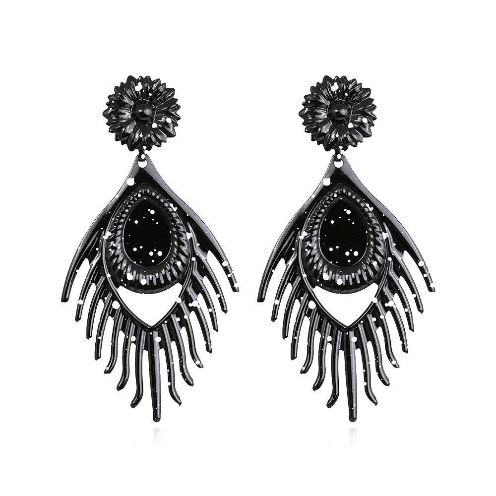 

Серьги в европейском и американском Стиле Крупные металлические серьги с геометрическим рисунком, женские серьги с цветком