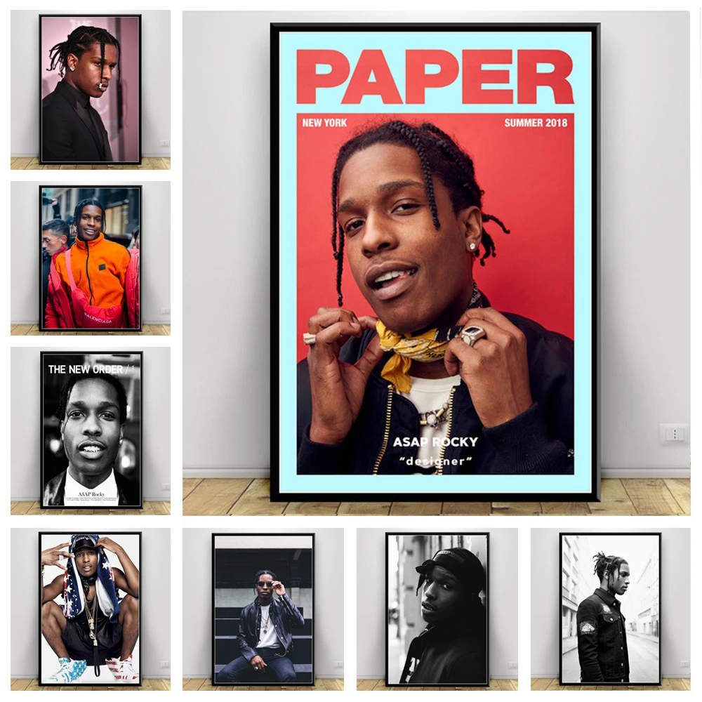 

ASAP Rocky Poster And Prints Rap Music Star Hip Hop Art Canvas Painting on Wall Art Picture for Living Room Home Decor Cuadros
