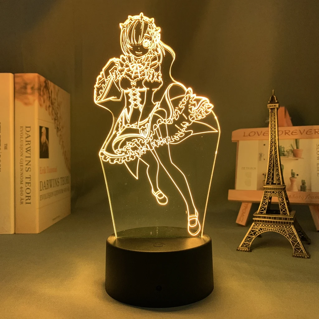 Аниме 3d лампа Re Zero Начальная жизнь в другом мире светильник для спальни Декор