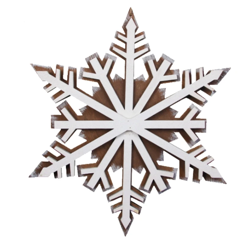 

DIY Wooden Hollow Snowflake Pendant Christmas Atmosphere Decoration Wooden Crafts Hanging Christmas Tree Pendant