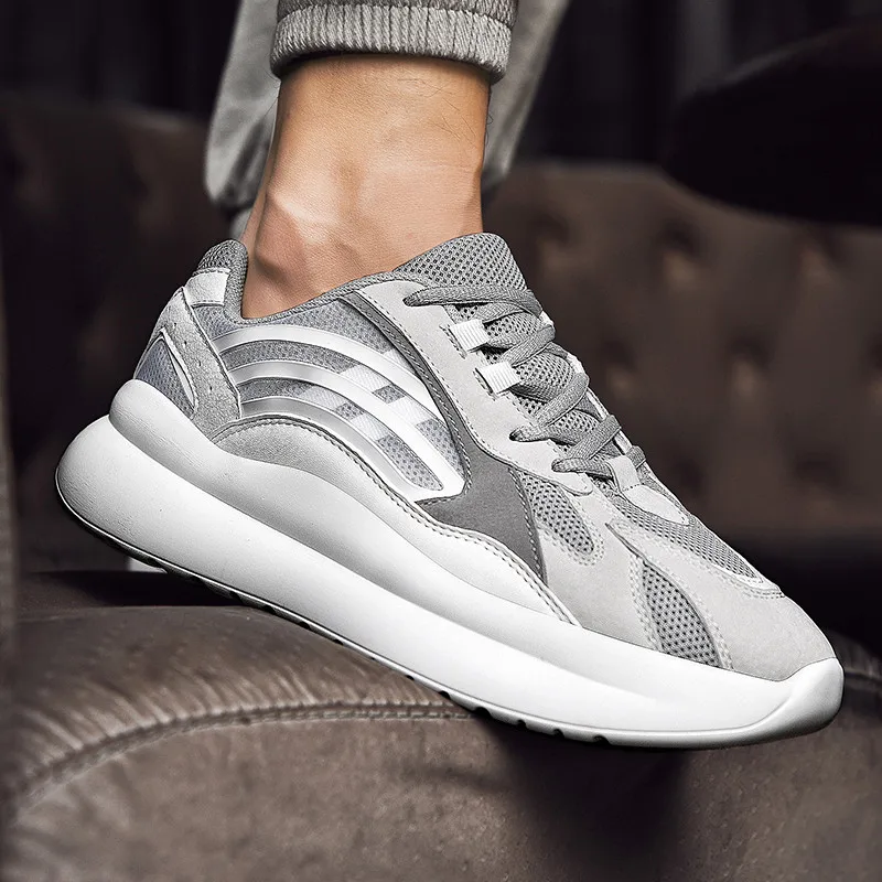 Hot Sale Shoes Men Casual Mesh Breathable Lace-up Lightweight Flat Sneakers Male Sports Running Footwear | Обувь