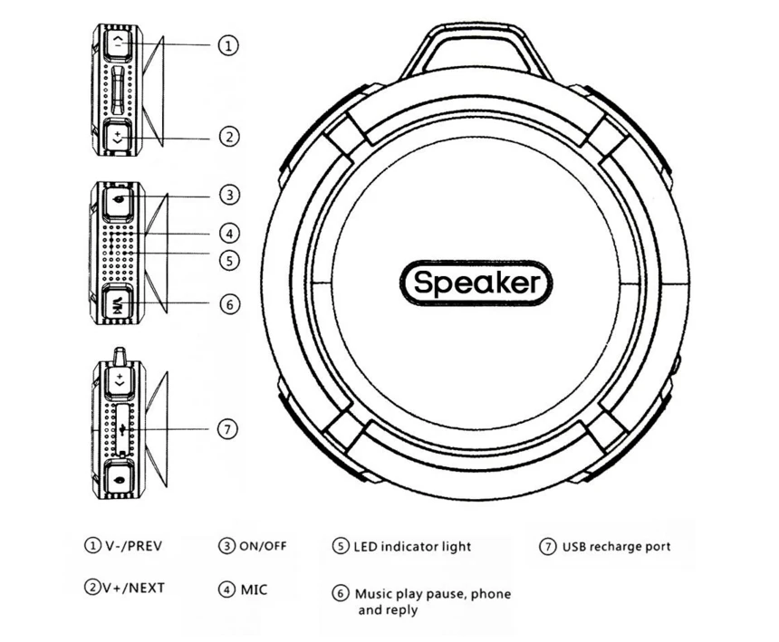 Водонепроницаемый Bluetooth динамик для душа C6 с мощным драйвером, долгим временем работы от аккумулятора и микрофоном, съемным вакуумным креплением в розничной упаковке.