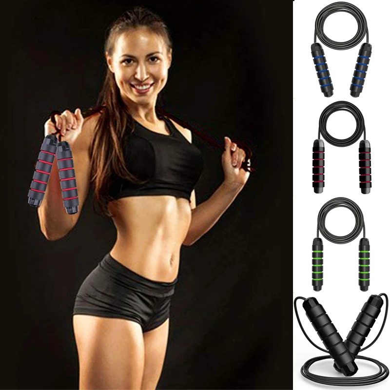 

Jump Rope Tangle-Free Rapid Speed Jumping Rope Cable with Ball Bearings Steel Skipping Rope Gym Fitness Home Exercise Slim Body