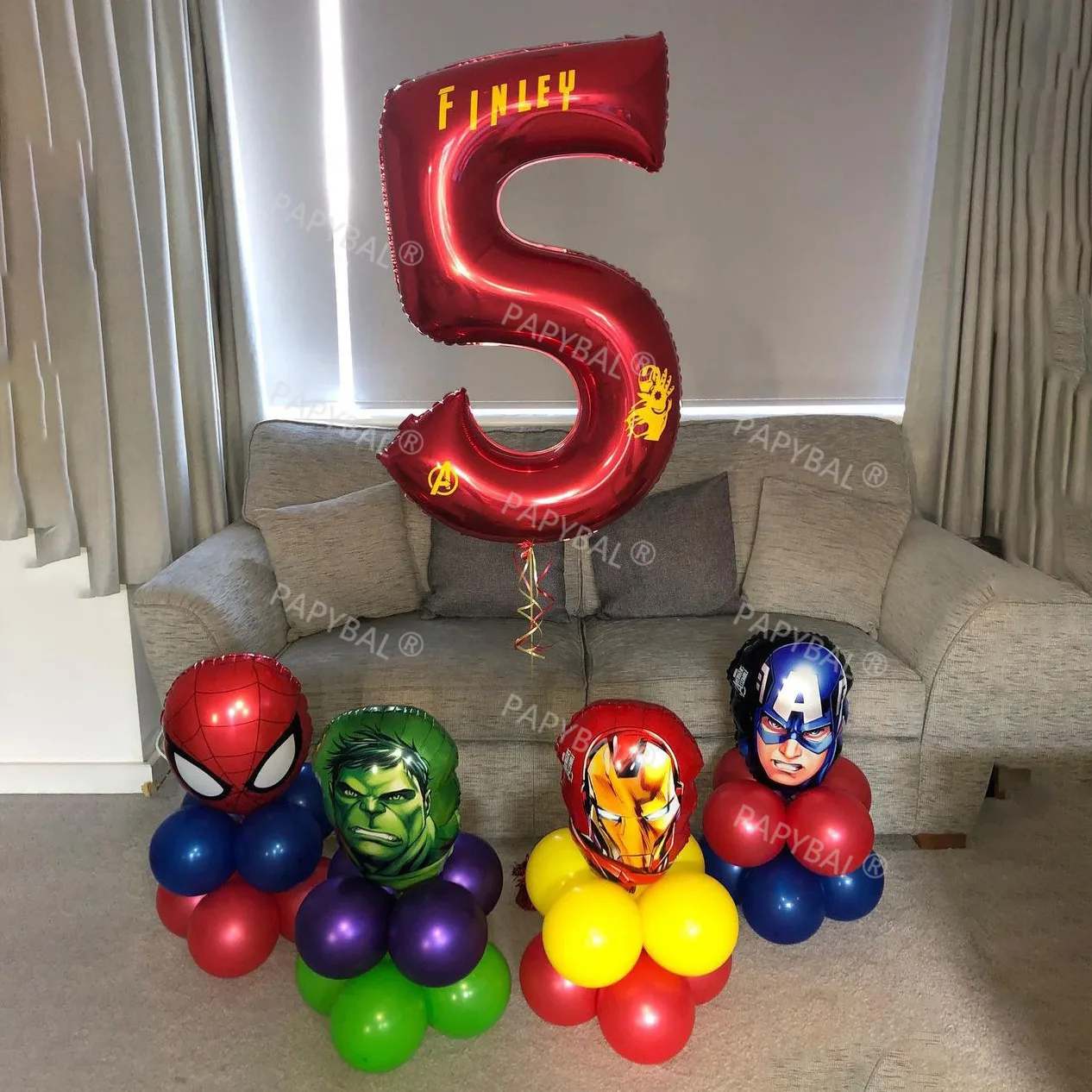 1Set Superhero Foil Balloons 32inch Number 1-9 Spiderman Birthday Baloon Arch Garland Kit Baby Shower Decor Party Globos
