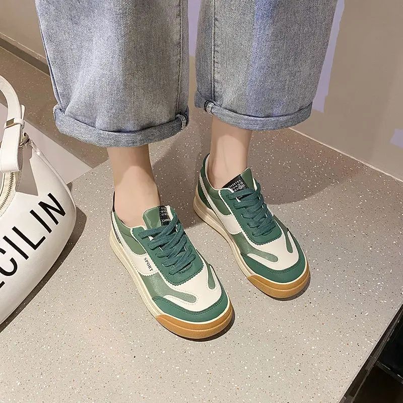 Cortez Women's 2021 Spring and Autumn New Shoes Popular Thick Bottom All-Match Sneakers White Casual Color Matching | Обувь