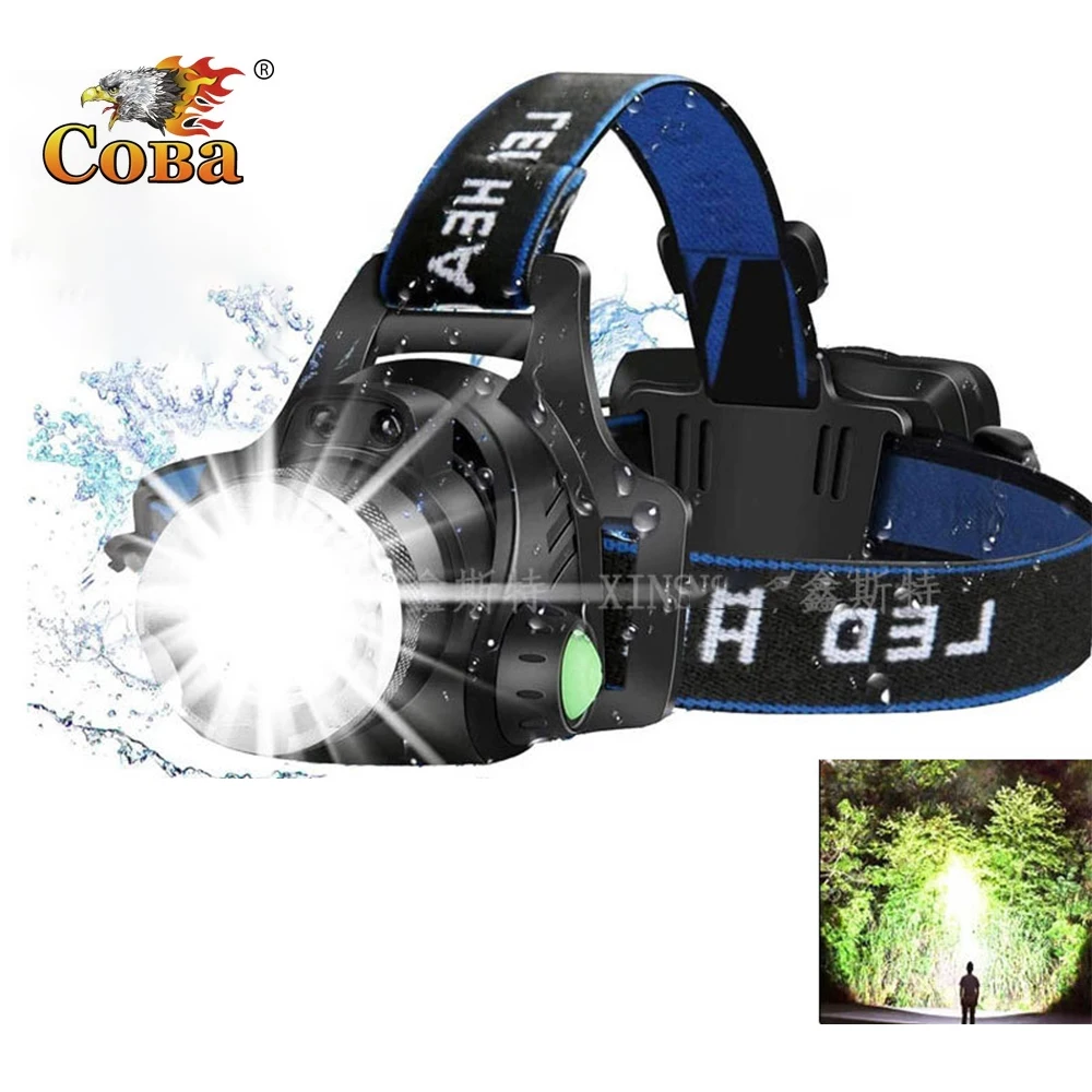 

Coba Powerful LED Induction Headlamp T6 Telescopic Zoom Long-Range USB Charging Focusing Strong Light Flashlight Hunting Fishing