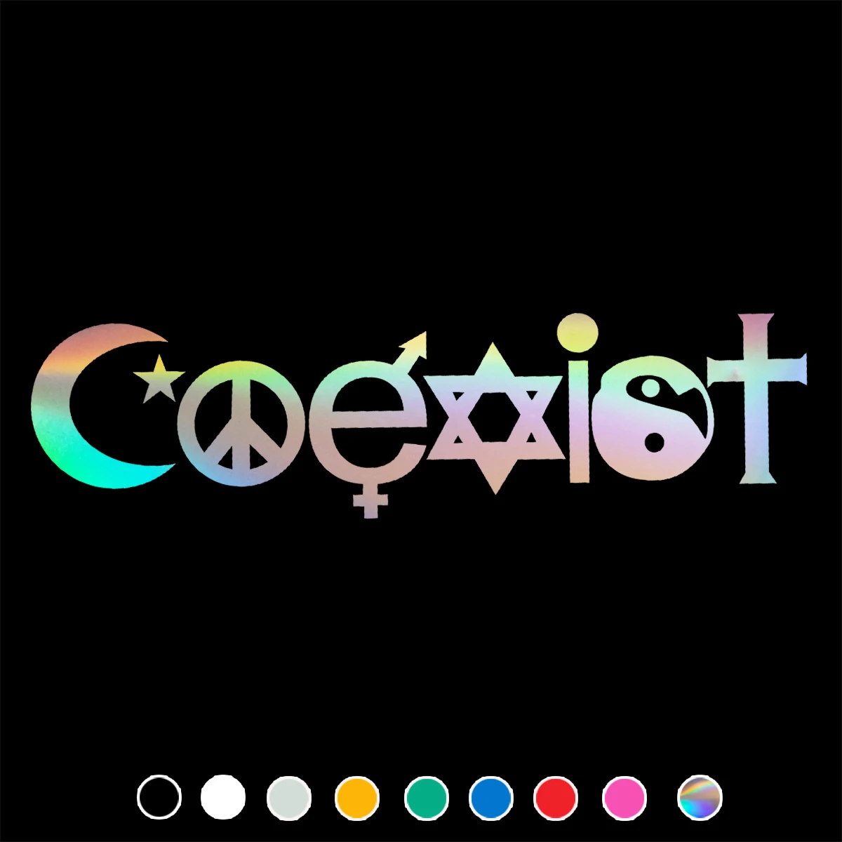 

COEXIST Car Sticker Peace Decal For Cars Auto Motorcycle Bumper Window Door Body JAYJOE Dropshipping Vinyl Car Stickers