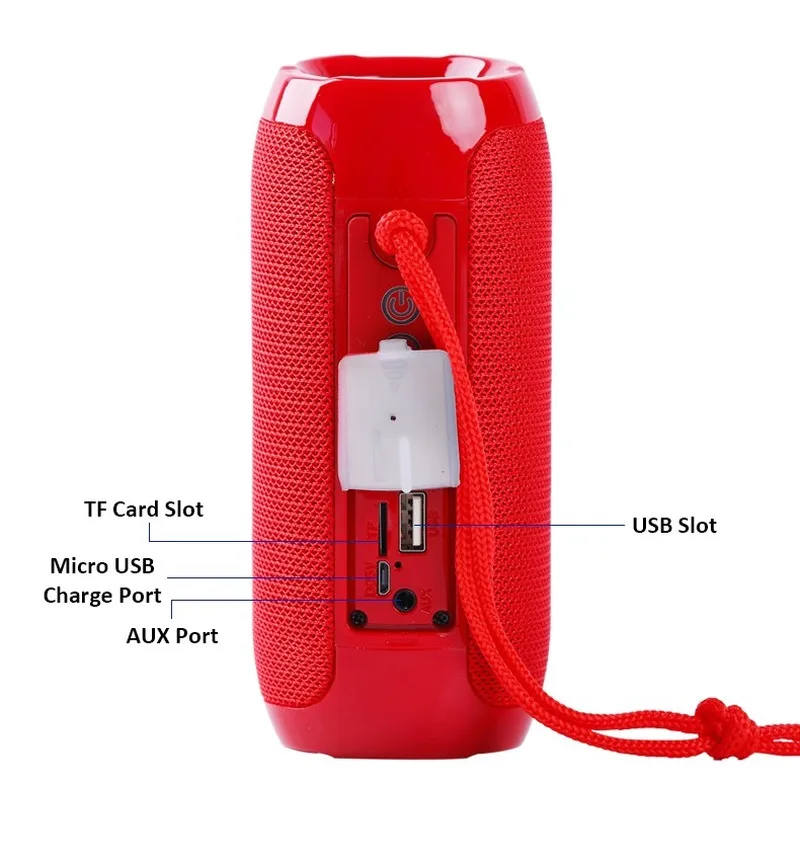 

Speaker Bluetooth Wireless Music Box Outdoor Waterproof Loudspeaker Portable Support TF Card FM Radio Aux Input