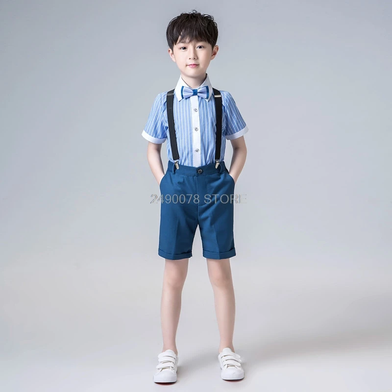 Комплект летней одежды для мальчиков детская формальная рубашка + шорты