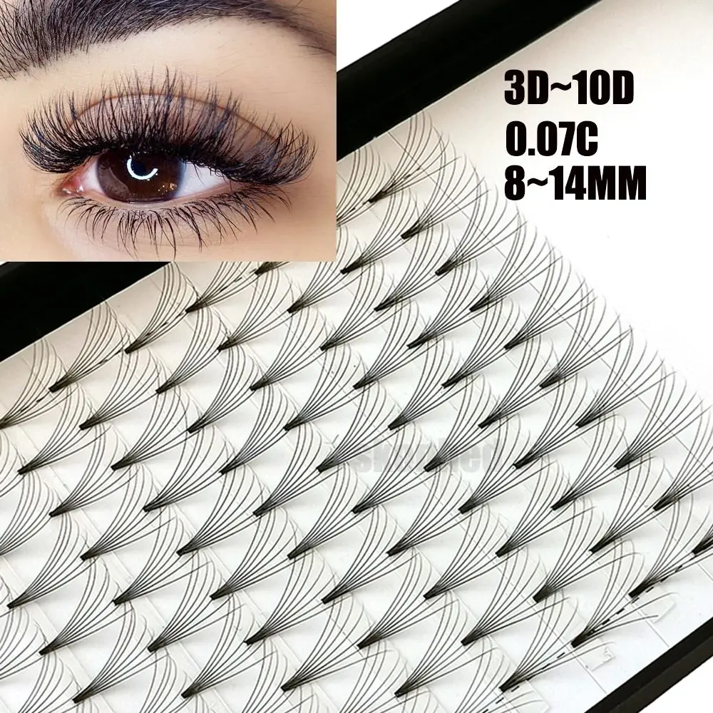 Semi Permanent 007 Thickness Natural Long Premade Volume Fans False Eyelashes Synthetic Hair Extension | Красота и здоровье