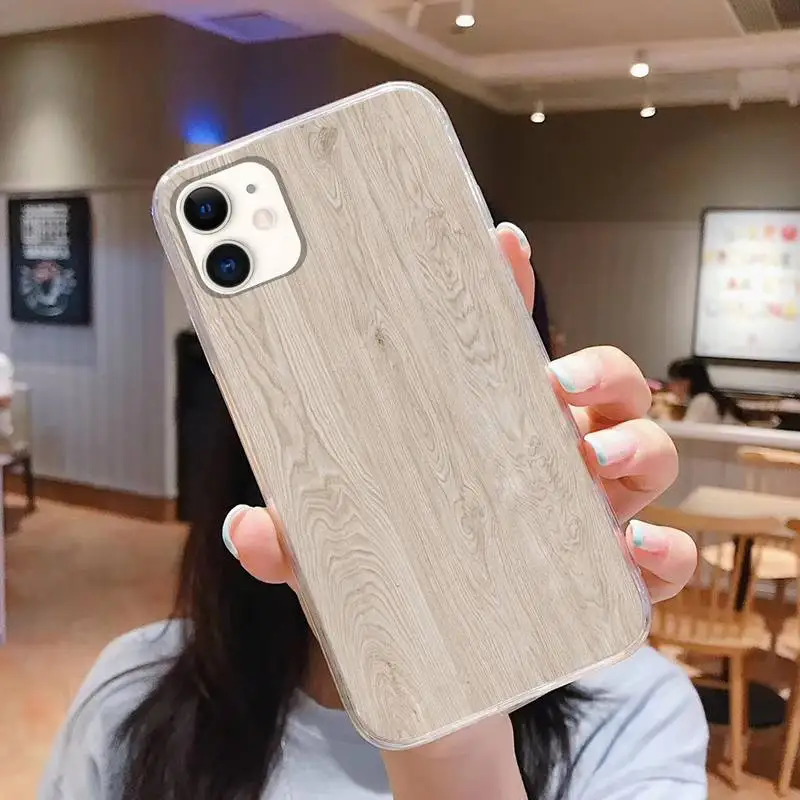 

Pattern wood textures Phone Case For iphone 5s 6 7 8 11 12 plus xsmax xr pro mini se Transparent Cover Fundas Coque